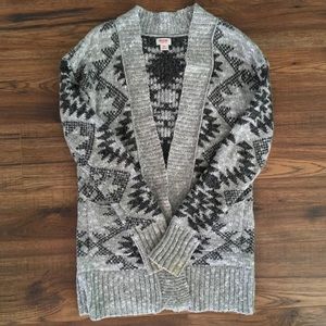 Mossimo Black and Grey Knit Cardigan